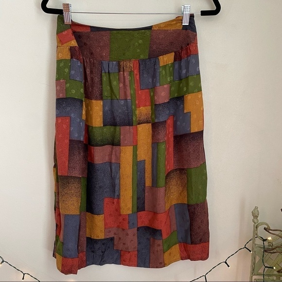 Vintage Set Pure Silk Puffy Sleeves Multi-Color - Picture 8 of 14